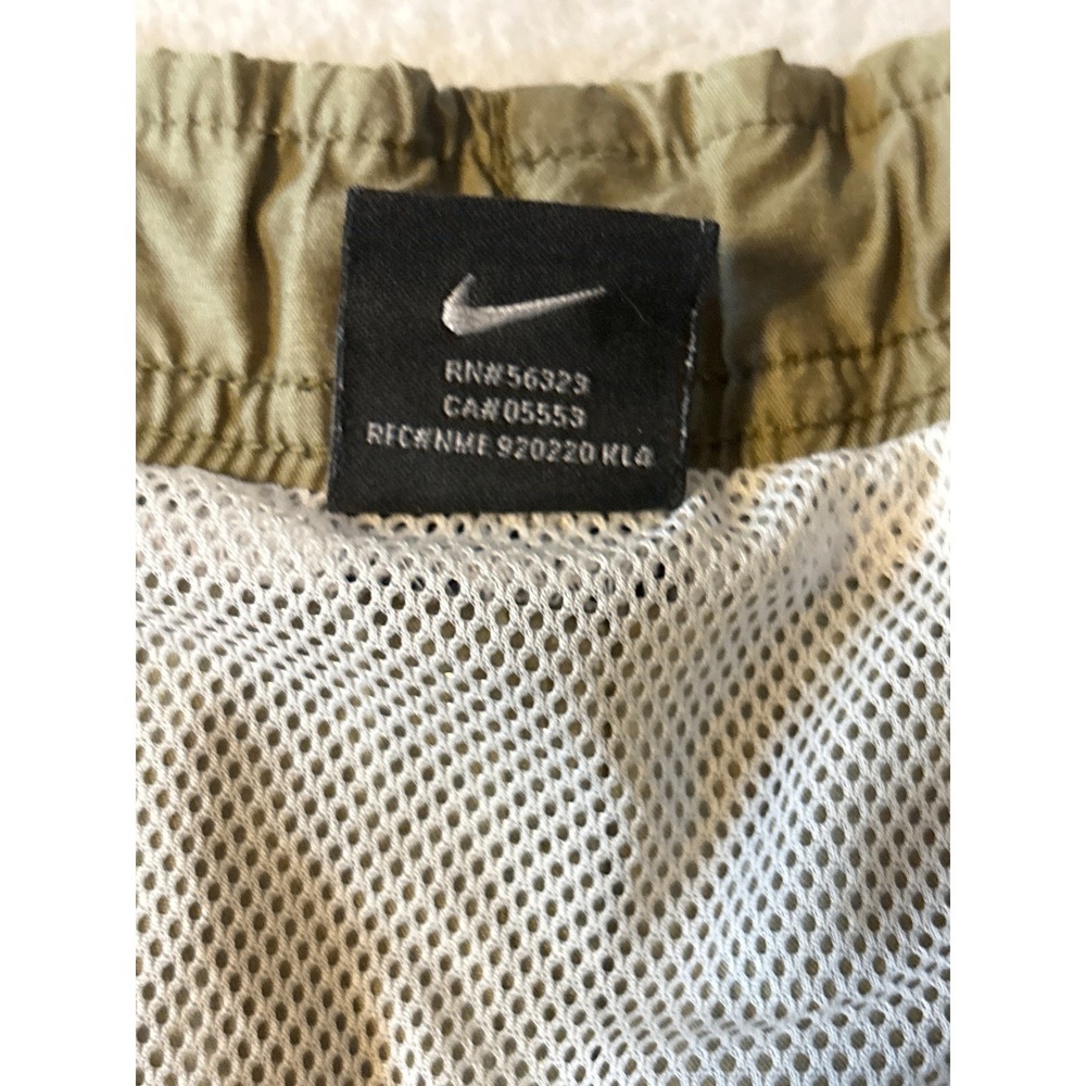 Nike Athletic Shorts Mens Large Khaki Tan Navy Stripe Excellent Mesh Lined - Picture 9 of 13